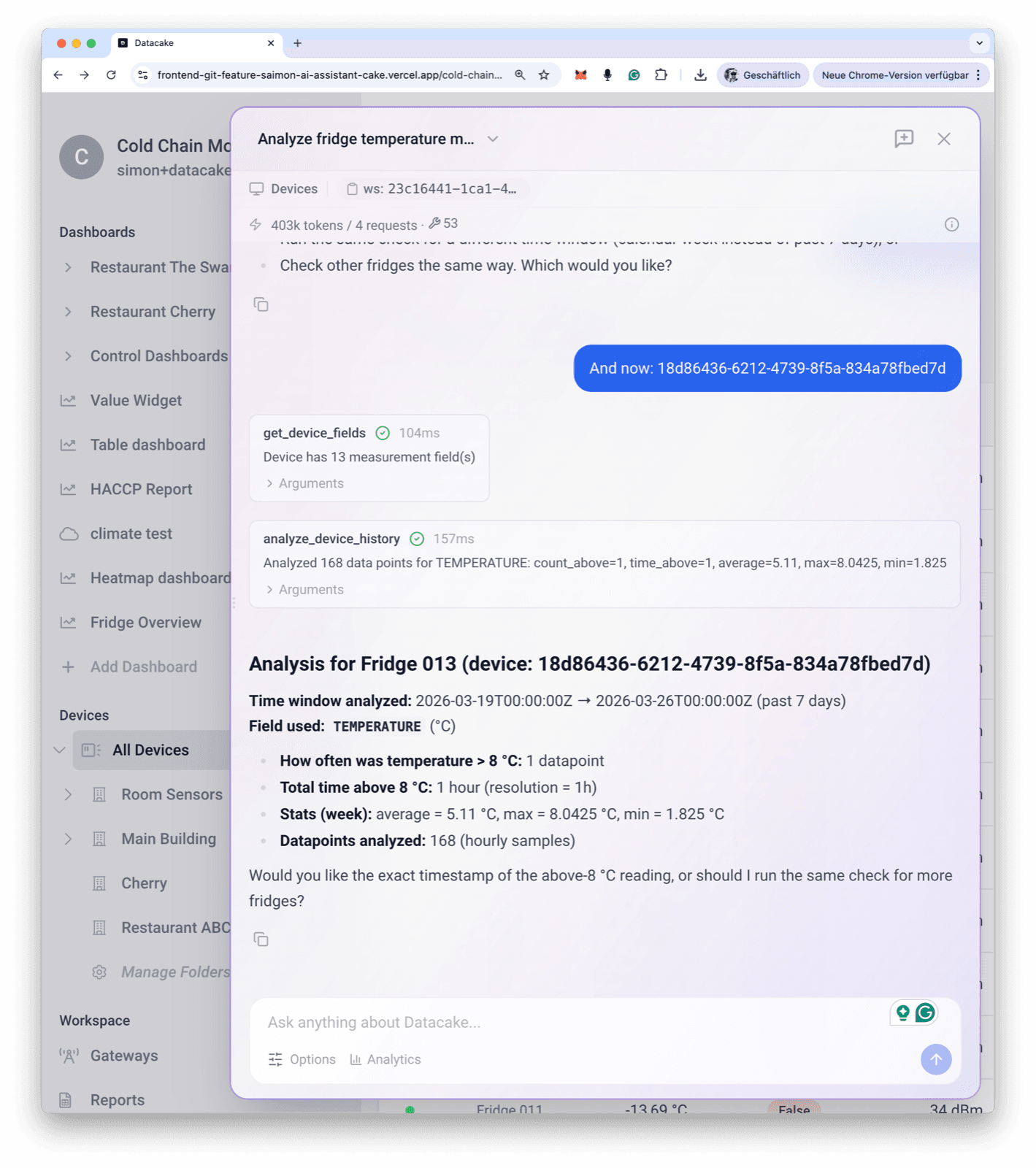 Datacake AI Assistant: overview of capabilities